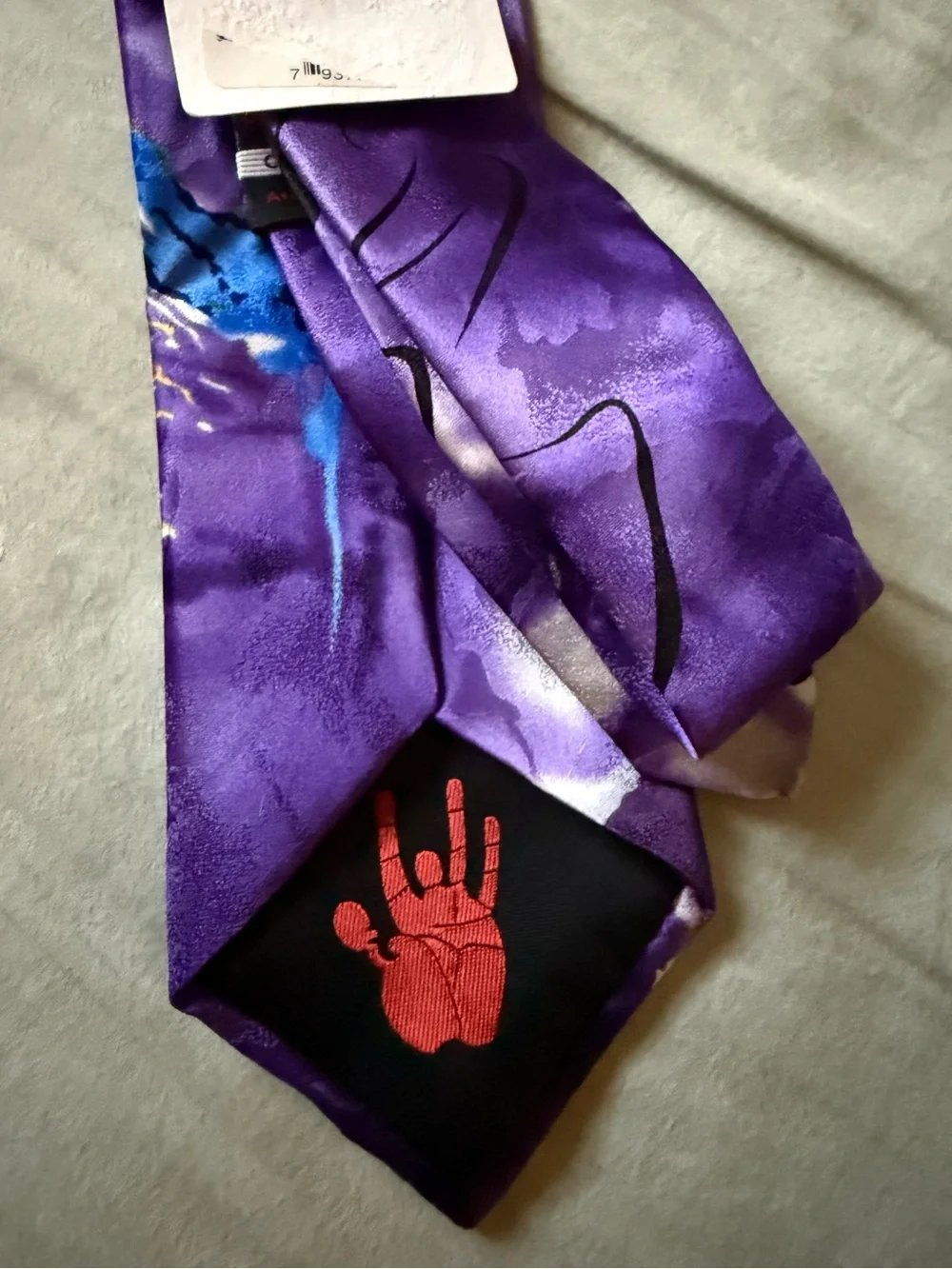 J. Garcia Purple Abstract Silk Neck Tie